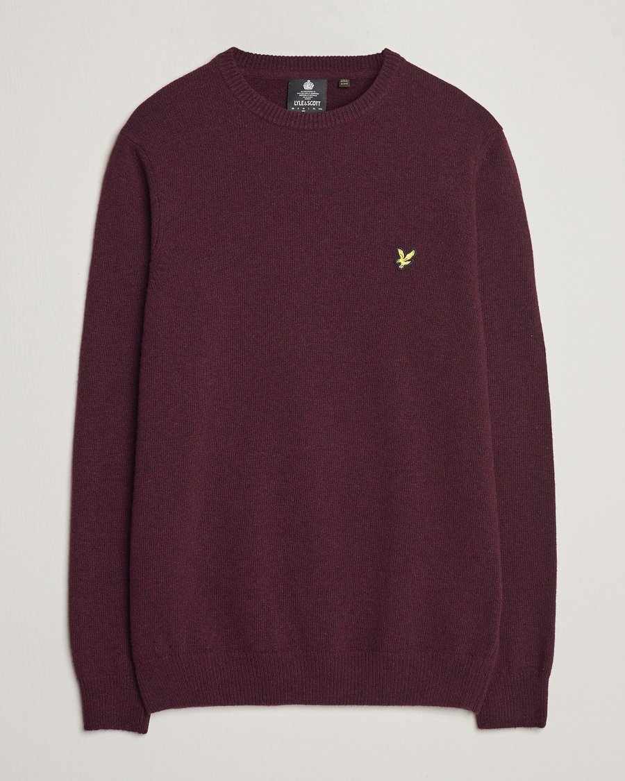 Herren | Pullover | Lyle & Scott | Lambswool Crew Neck Pullover Burgundy Marl