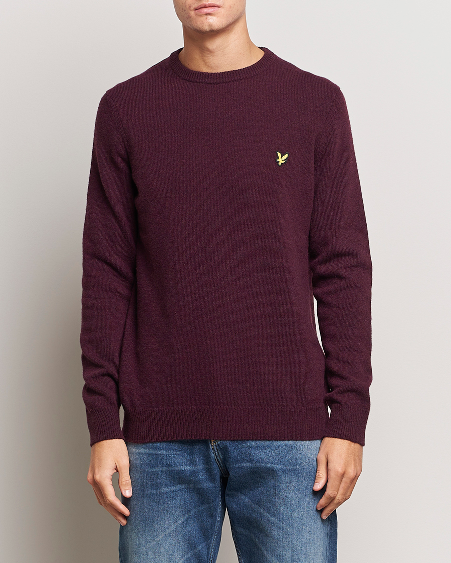 Herren | Pullover | Lyle & Scott | Lambswool Crew Neck Pullover Burgundy Marl