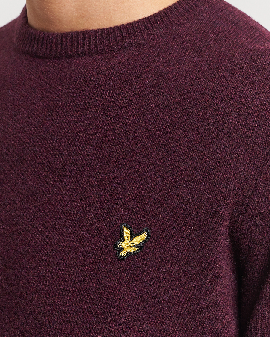 Herren | Pullover | Lyle & Scott | Lambswool Crew Neck Pullover Burgundy Marl
