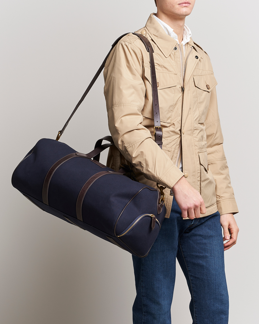 Herren | Polo Ralph Lauren Canvas/Leather Dufflebag Aviator Navy/Brown | Polo Ralph Lauren | Canvas/Leather Dufflebag Aviator Navy/Brown
