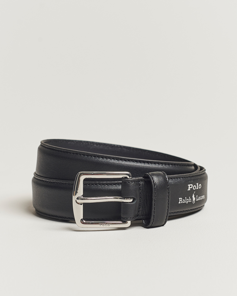 Herren | Polo Ralph Lauren Smooth Leather Belt Black | Polo Ralph Lauren | Smooth Leather Belt Black