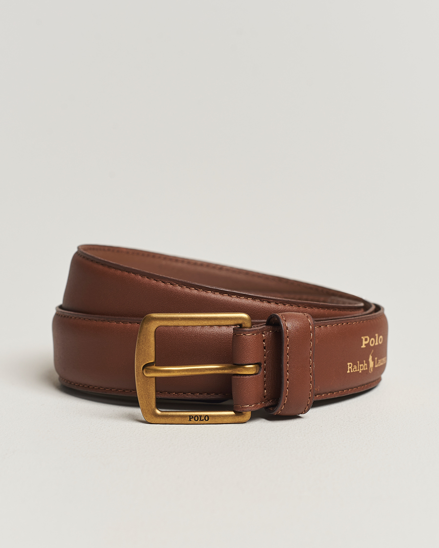 Herren | Polo Ralph Lauren Smooth Leather Belt Brown | Polo Ralph Lauren | Smooth Leather Belt Brown