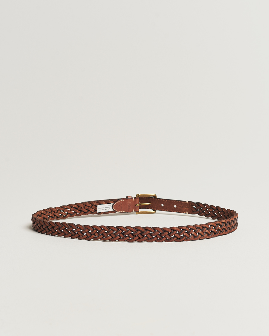 Herren | Polo Ralph Lauren Leather Braided Belt Saddle Brown | Polo Ralph Lauren | Leather Braided Belt Saddle Brown