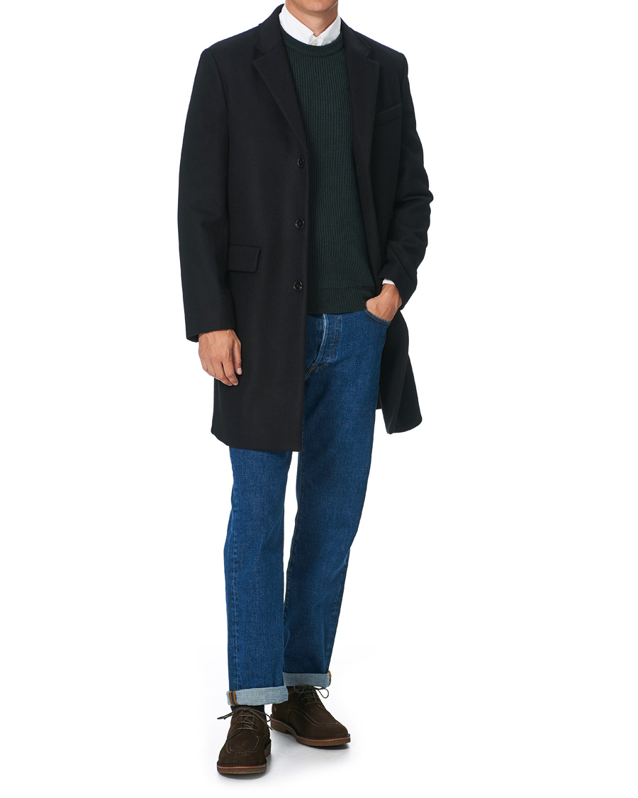 Herren | Jacken | Filippa K | Rhine Recycled Melton Wool Coat Black