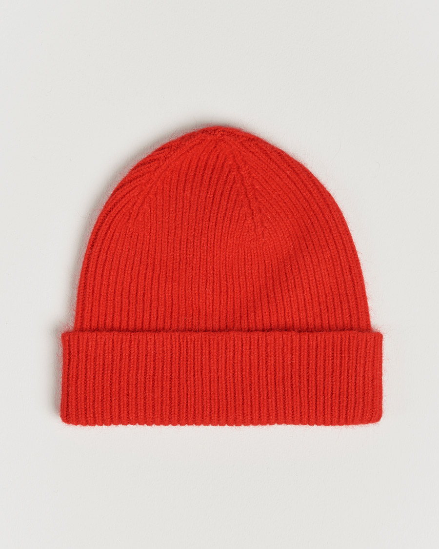 Herren | Le Bonnet Lambswool/Caregora Beanie Crimsom Red | Le Bonnet | Lambswool/Caregora Beanie Crimsom Red