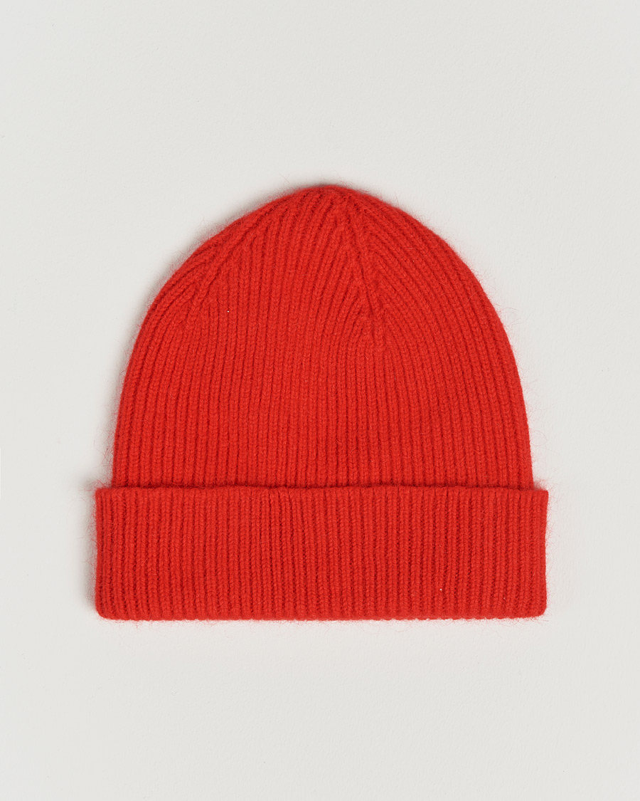 Herren | Le Bonnet Lambswool/Caregora Beanie Crimsom Red | Le Bonnet | Lambswool/Caregora Beanie Crimsom Red