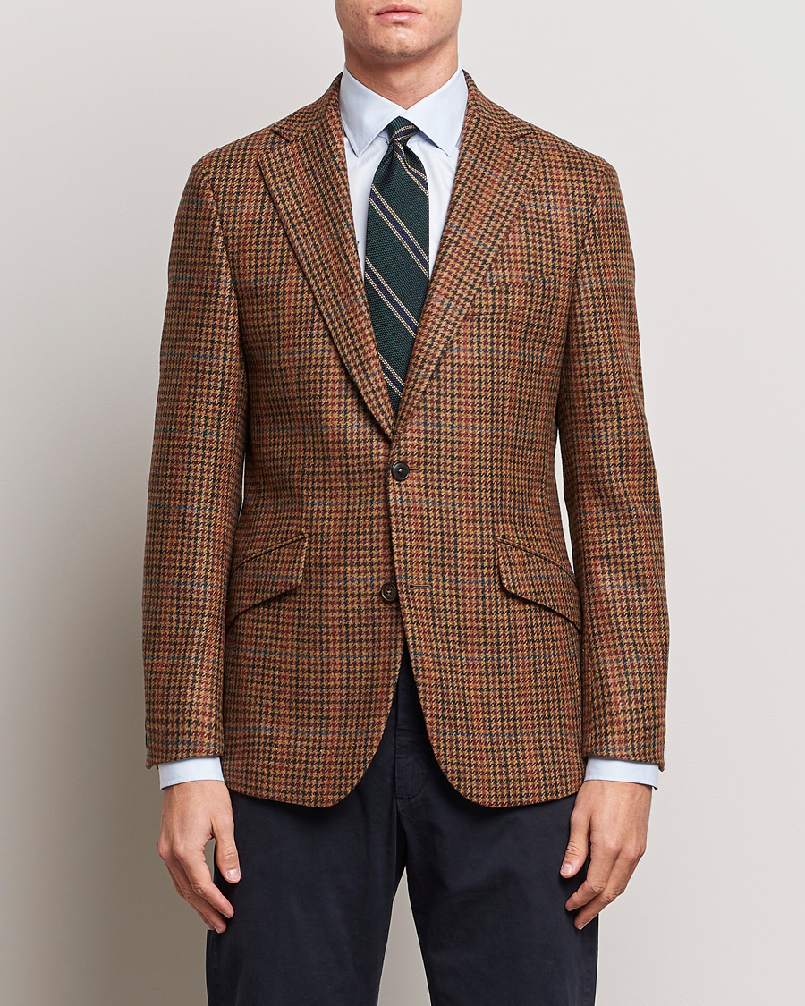 Herren | Sakkos | Walker Slater | Edward Lambswool Houndstooth Blazer Tan