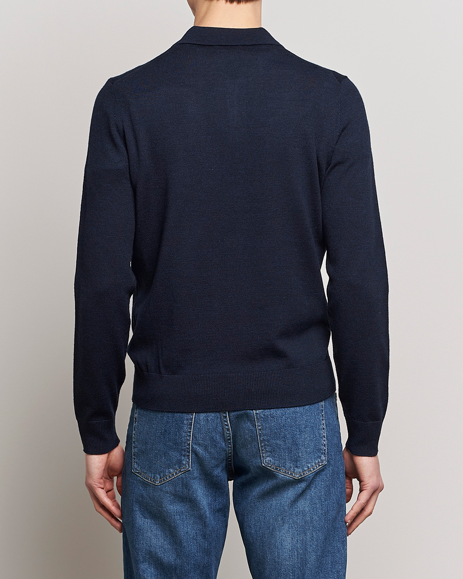 Herren | Pullover | Morris | Merino Polo Knit Navy