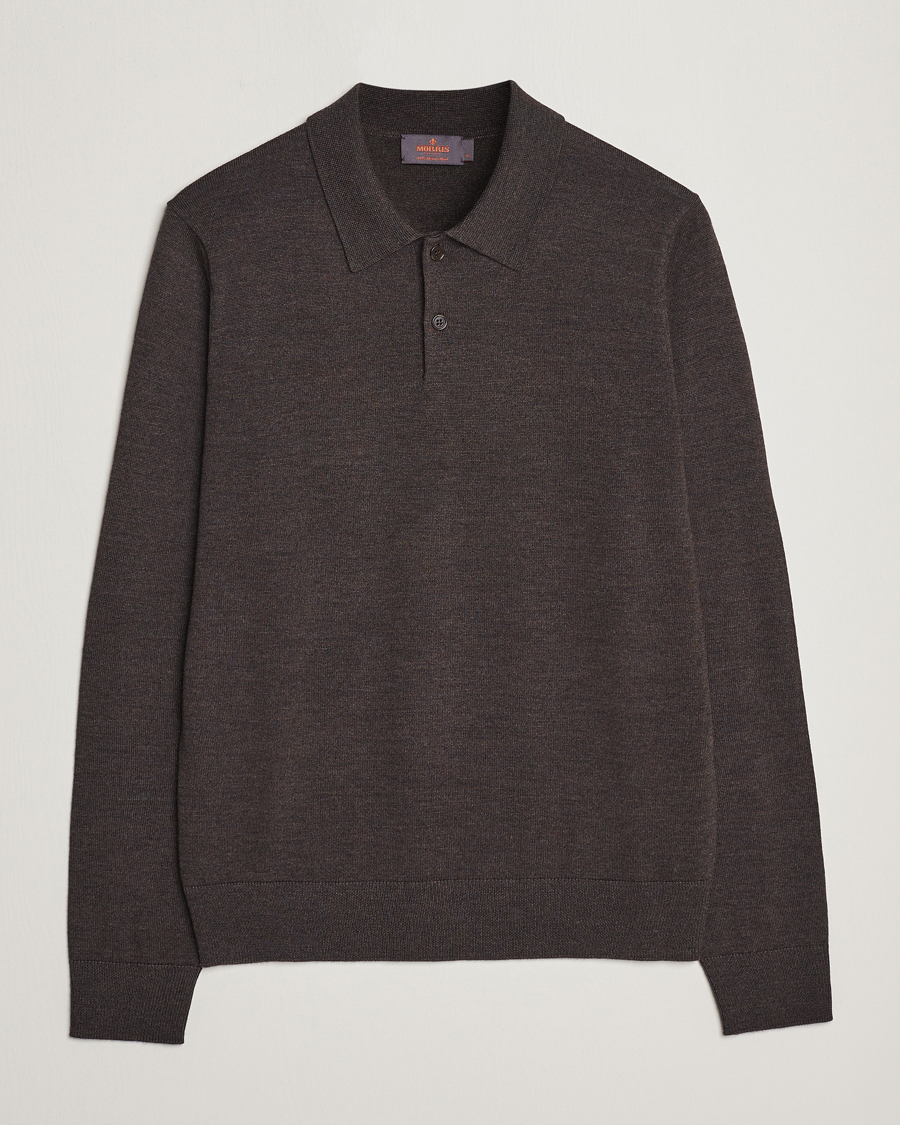 Herren | Pullover | Morris | Merino Polo Knit Brown