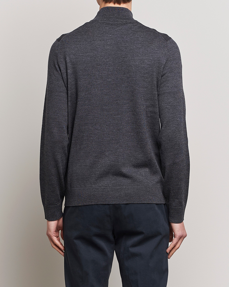 Herren | Pullover | Morris | Merino Full Zip Cardigan Dark Grey