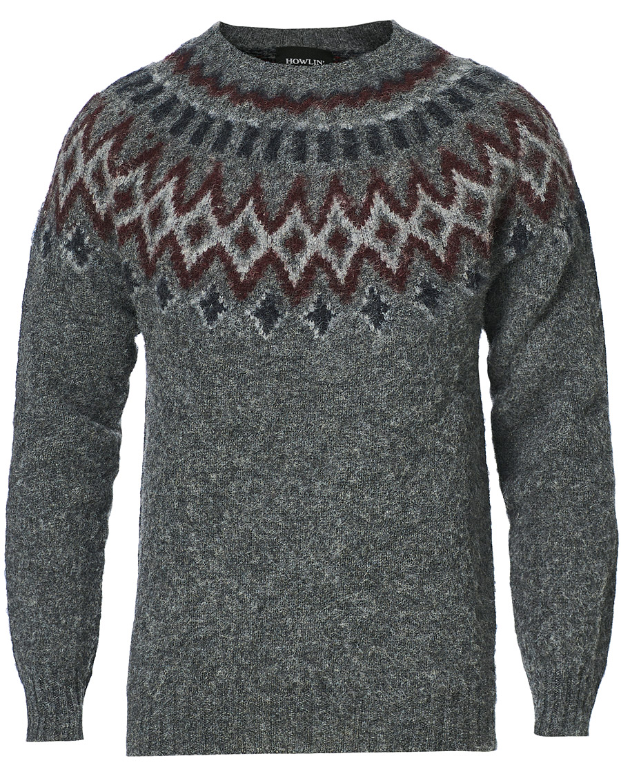 Herren | Pullover | Howlin' | Brushed Wool Fair Isle Crew Sweater Oxford