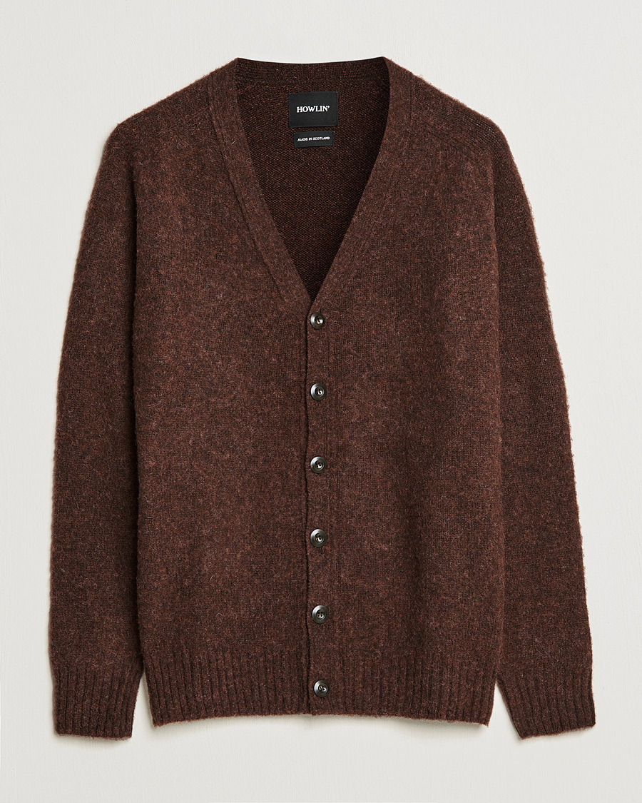 Herren | Pullover | Howlin' | Brushed Wool Cardigan Brownish