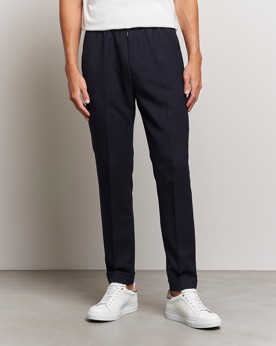 Herren | Hosen | Paul Smith | Drawstring Elastic Wool Pant Navy