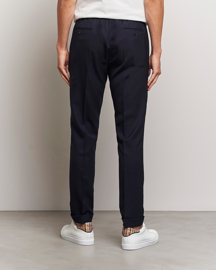 Herren | Hosen | Paul Smith | Drawstring Elastic Wool Pant Navy