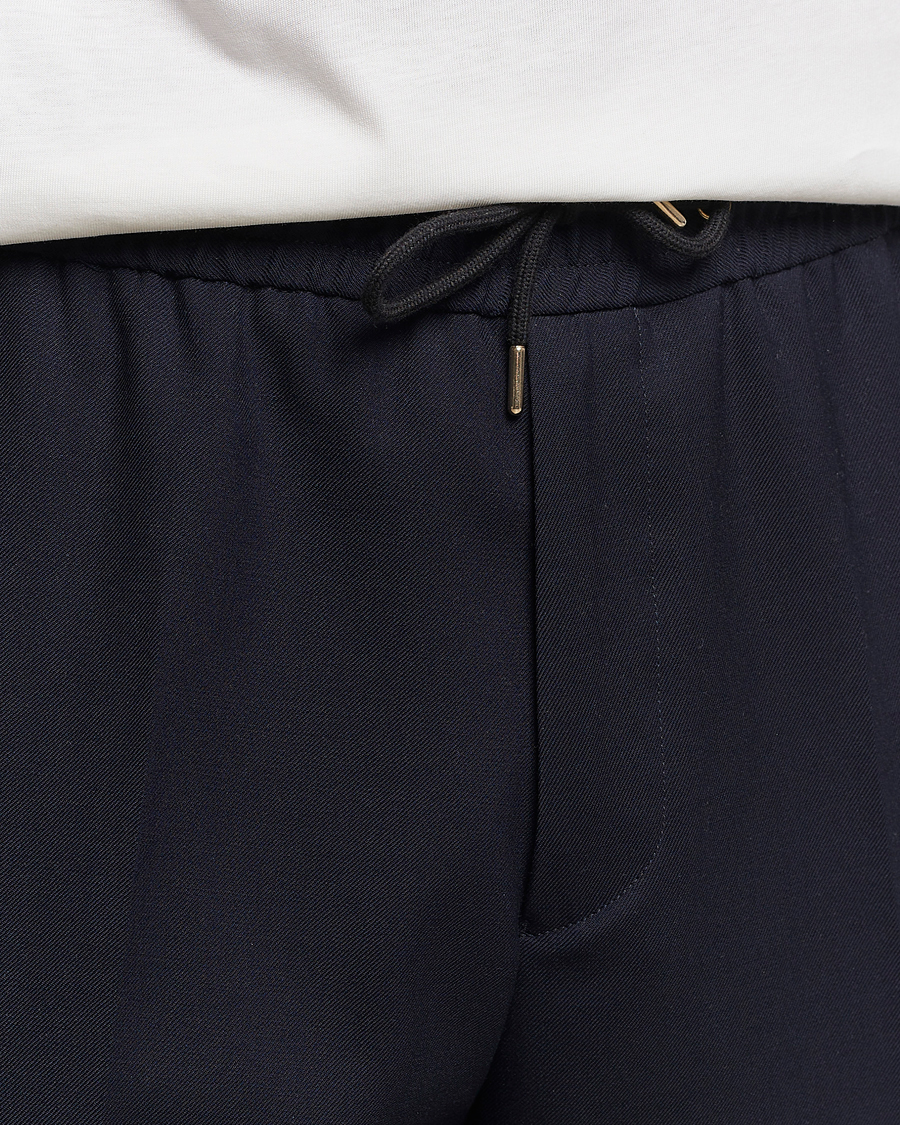 Herren | Hosen | Paul Smith | Drawstring Elastic Wool Pant Navy