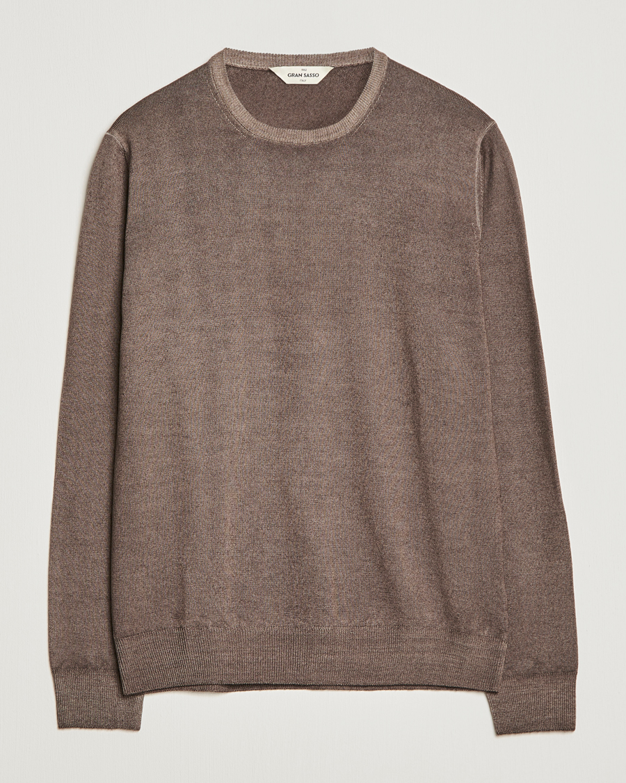 Herren | Pullover | Gran Sasso | Vintage Merino Fashion Fit Crew Neck Pullover Beige