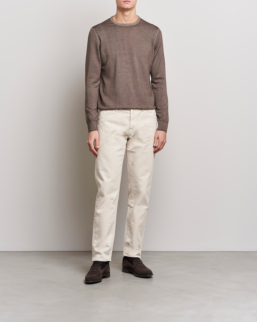 Herren | Pullover | Gran Sasso | Vintage Merino Fashion Fit Crew Neck Pullover Beige