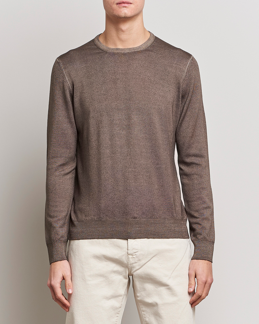 Herren | Pullover | Gran Sasso | Vintage Merino Fashion Fit Crew Neck Pullover Beige