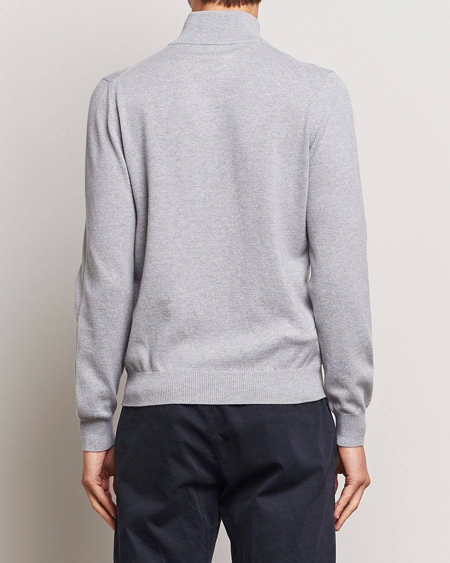 Herren | Pullover | Gran Sasso | Wool/Cashmere Half Zip Light Grey