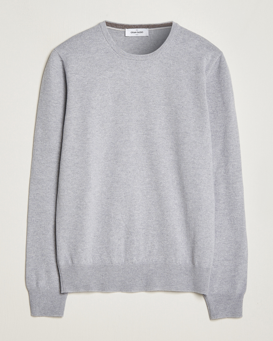 Herren | Pullover | Gran Sasso | Wool/Cashmere Crew Neck Light Grey