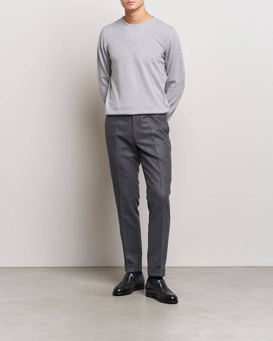 Herren | Pullover | Gran Sasso | Wool/Cashmere Crew Neck Light Grey