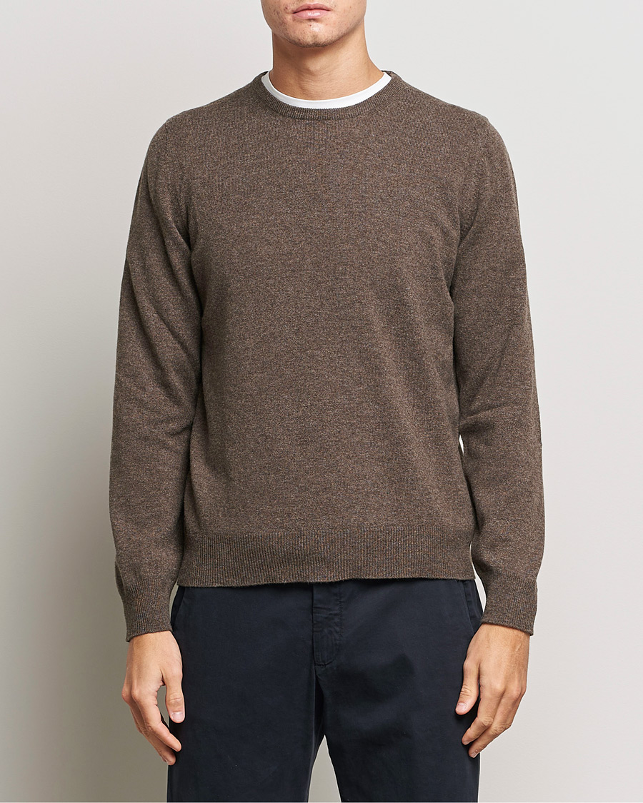 Herren | Pullover | Gran Sasso | Wool/Cashmere Crew Neck Brown Melange