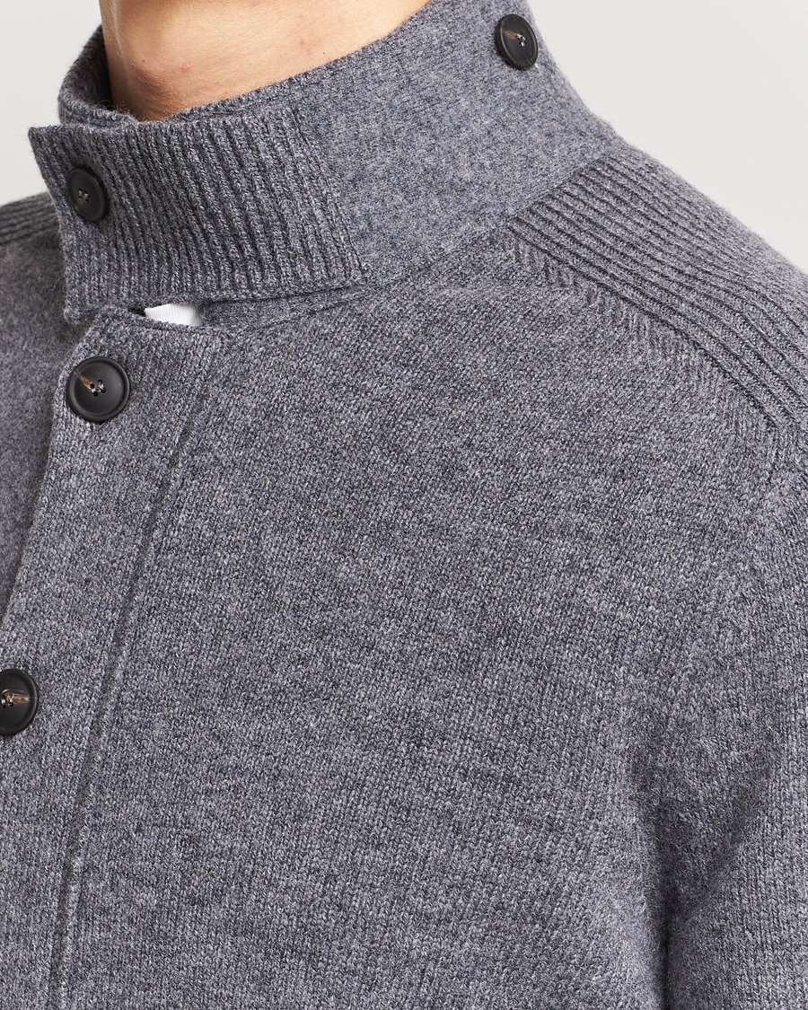 Herren | Pullover | Gran Sasso | Heavy Wool Cardigan Grey Melange
