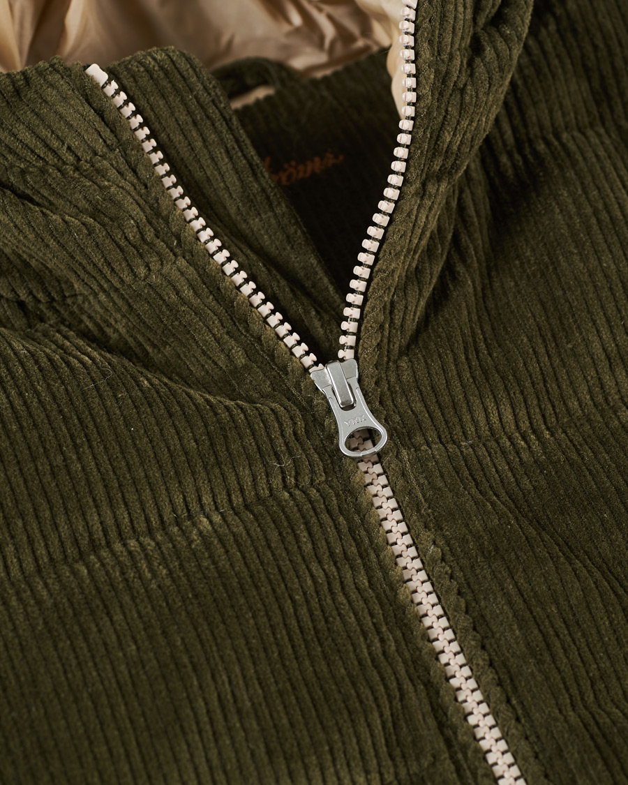 Herren | Jacken | Stenströms | Padded Corduroy Hood Vest Olive