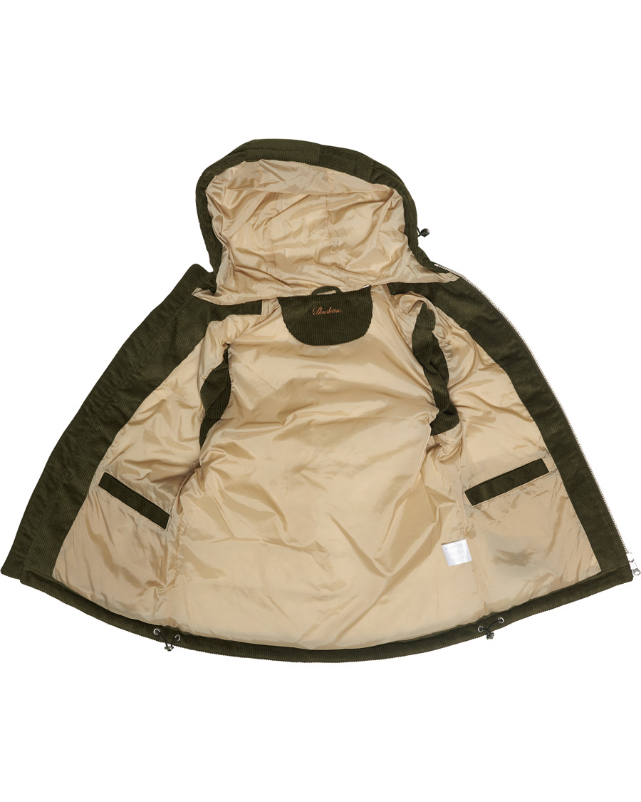 Herren | Jacken | Stenströms | Padded Corduroy Hood Vest Olive