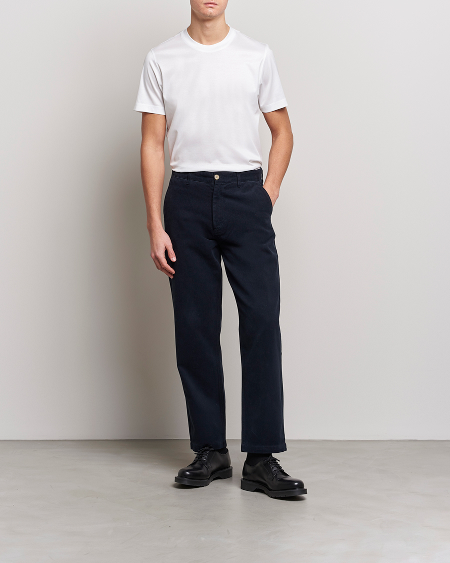 Herren | T-Shirts | Eton | Filo Di Scozia Cotton T-Shirt White