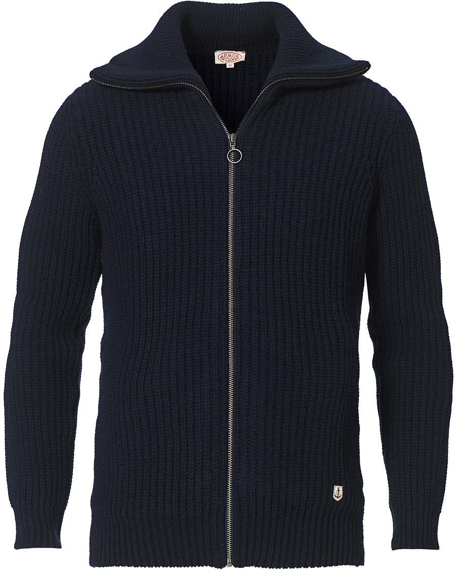 Herren | Pullover | Armor-lux | Ribbed Zip Sweater Navy
