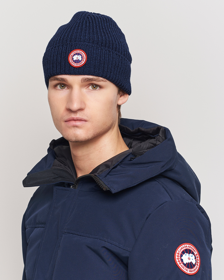 Herren | Canada Goose Arctic Disc Rib Toque Navy Heather | Canada Goose | Arctic Disc Rib Toque Navy Heather