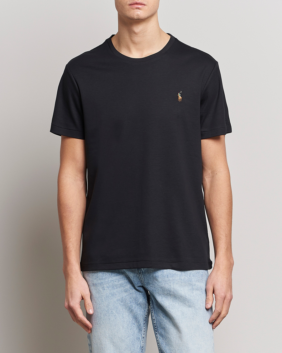 Herren | Schwartze t-shirts | Polo Ralph Lauren | Luxury Pima Cotton Crew Neck T-Shirt Black