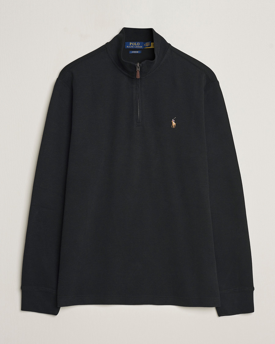 Herren | Pullover | Polo Ralph Lauren | Double Knit Jaquard Half Zip Sweater Polo Black
