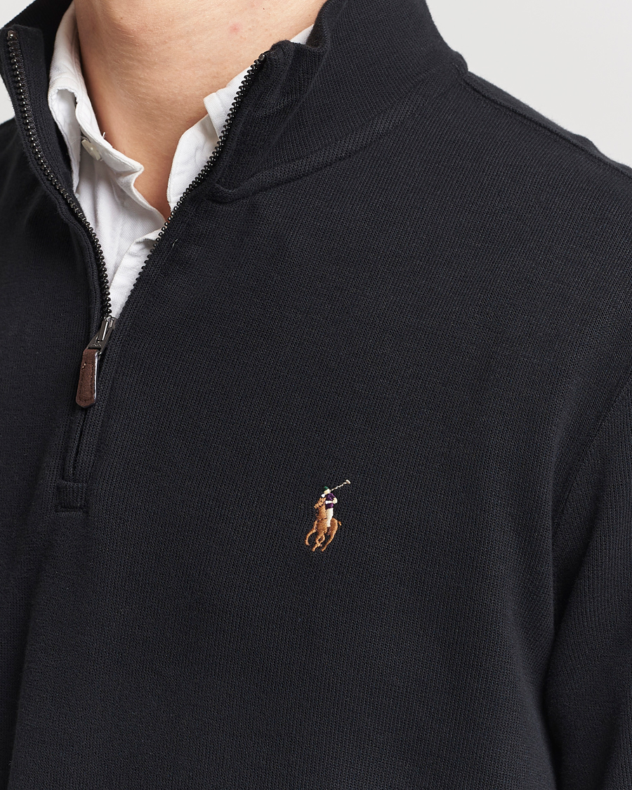 Herren | Pullover | Polo Ralph Lauren | Double Knit Jaquard Half Zip Sweater Polo Black