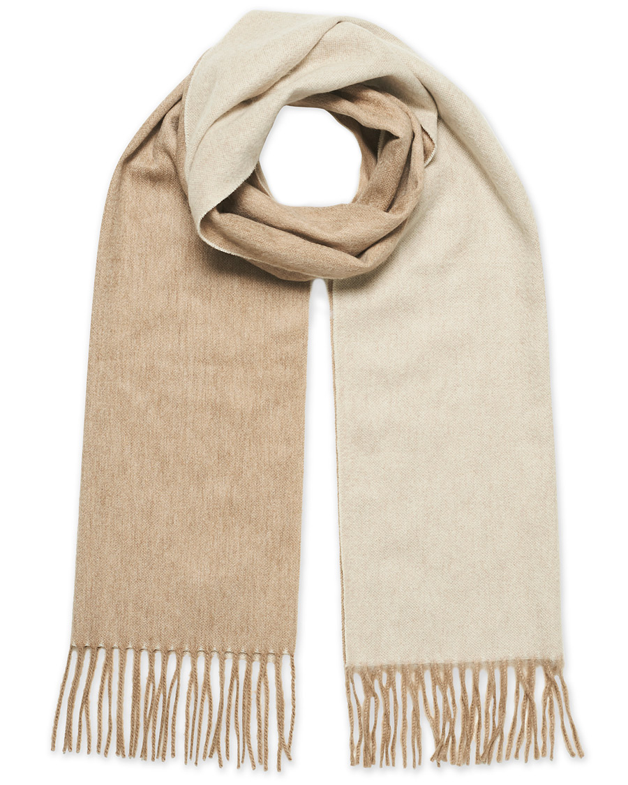 Herren | Begg & Co Arran Reversible Cashmere Scarf Stone/White | Begg & Co | Arran Reversible Cashmere Scarf Stone/White