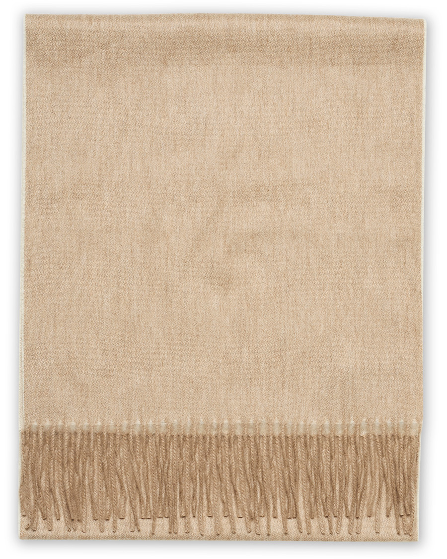 Herren | Begg & Co Arran Reversible Cashmere Scarf Stone/White | Begg & Co | Arran Reversible Cashmere Scarf Stone/White