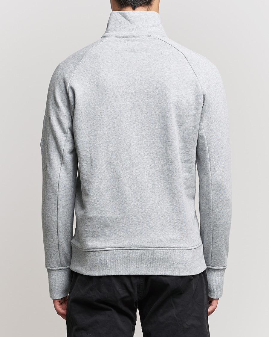Herren | Pullover | C.P. Company | Diagonal Raised Fleece Half Zip Lens Sweatshirt Grey Mel