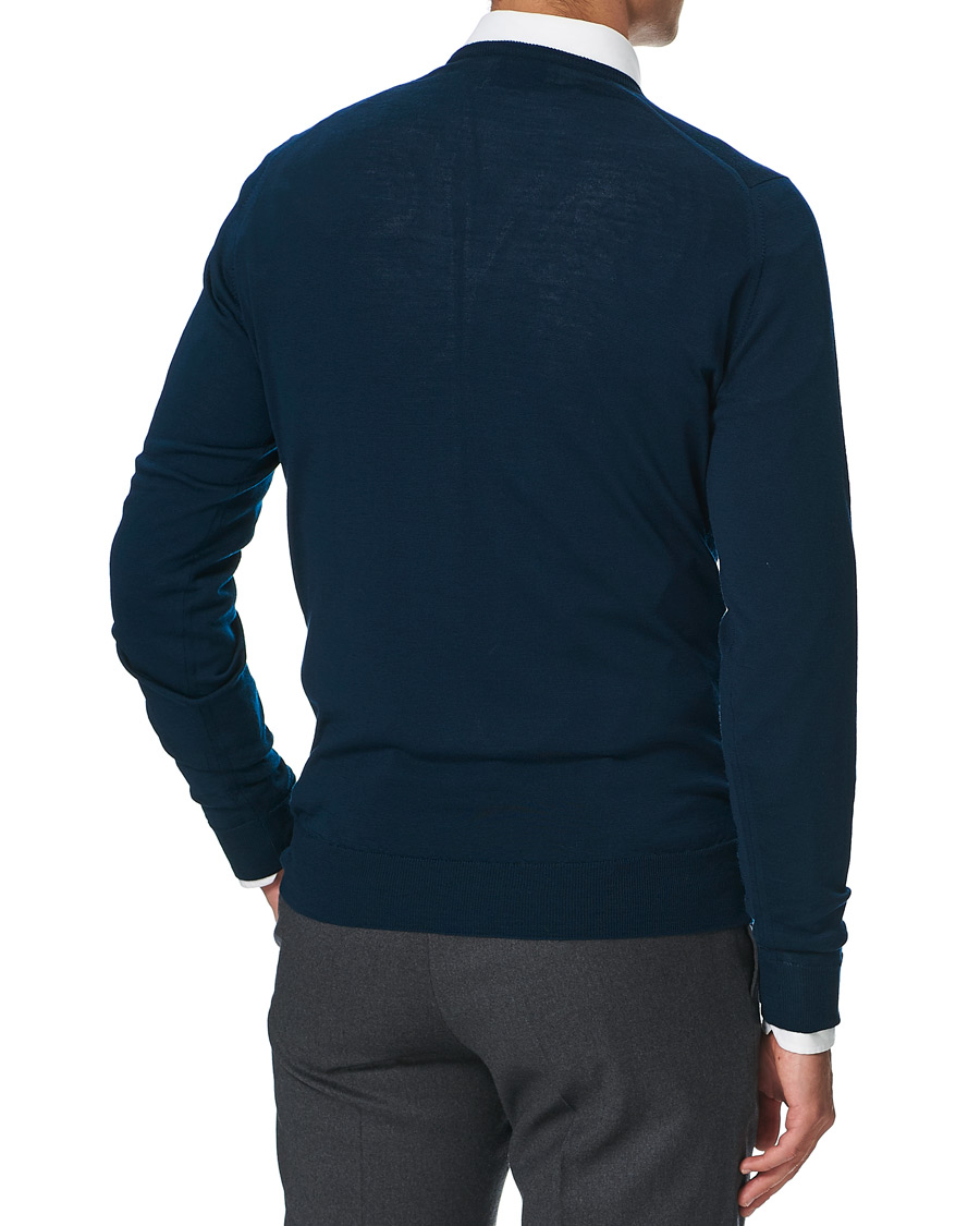 Herren | Pullover | John Smedley | Lundy Extra Fine Merino Crew Neck Orion Green