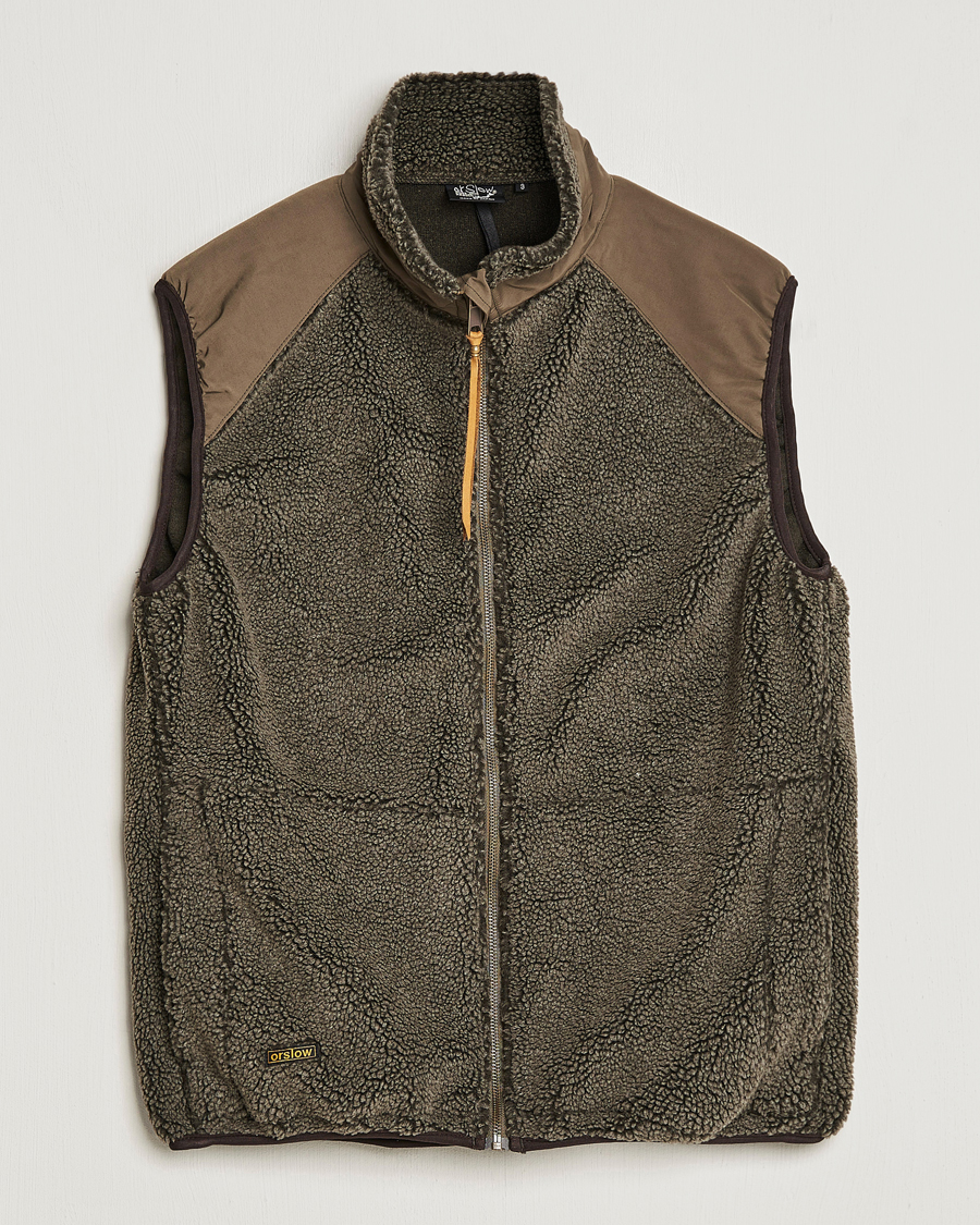 Herren | Jacken | orSlow | Boa Fleece Vest Army Green
