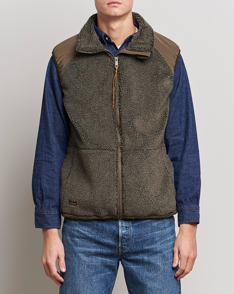 Herren | Jacken | orSlow | Boa Fleece Vest Army Green