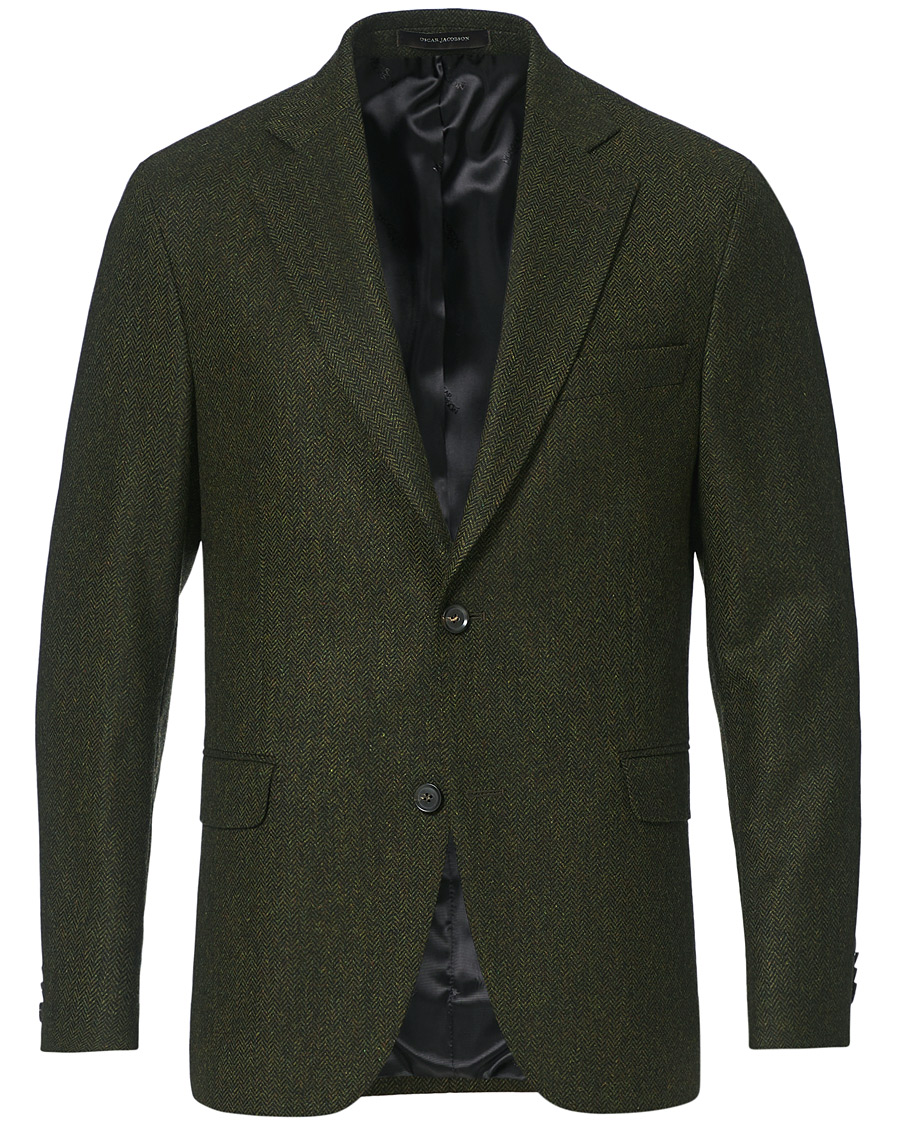 Herren | Sakkos | Oscar Jacobson | Fogerty Moon Herringbone Tweed Blazer Green