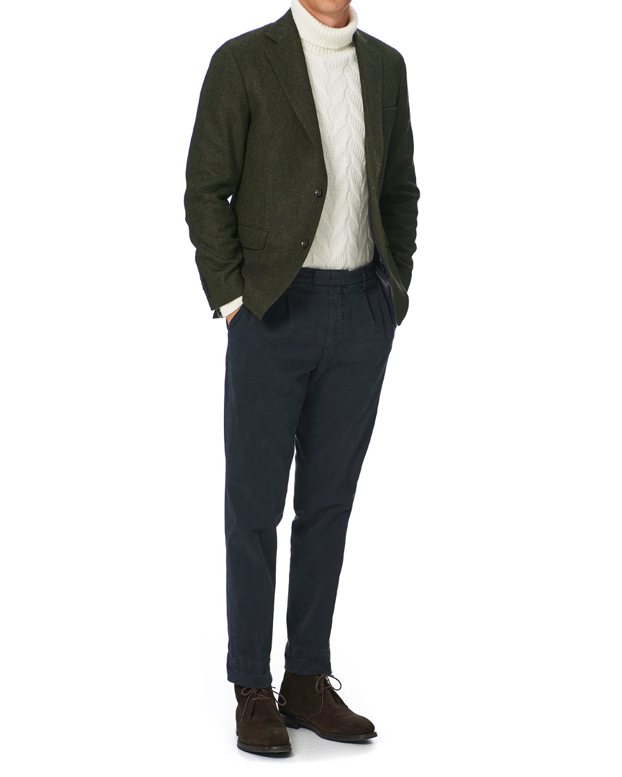 Herren | Sakkos | Oscar Jacobson | Fogerty Moon Herringbone Tweed Blazer Green