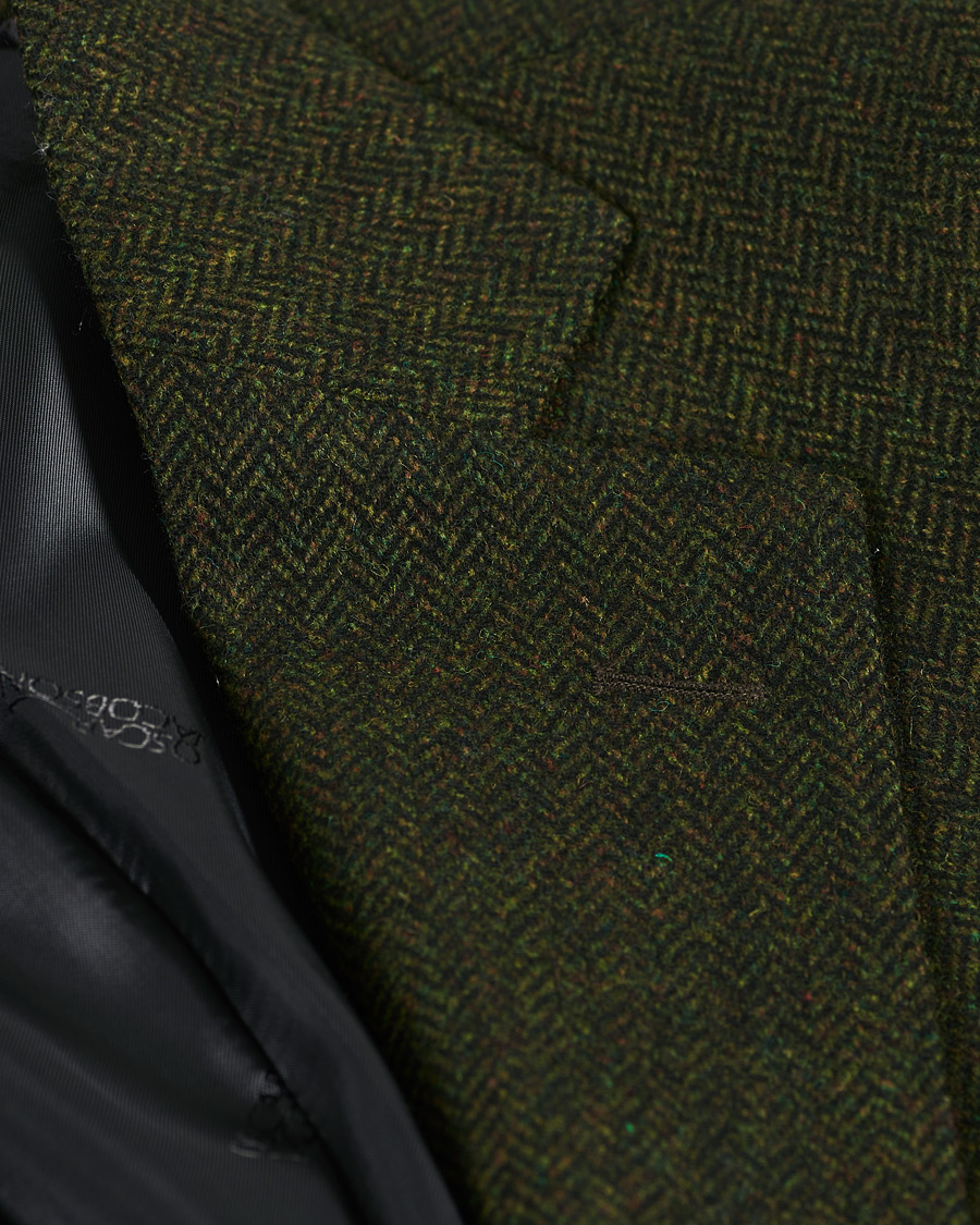 Herren | Sakkos | Oscar Jacobson | Fogerty Moon Herringbone Tweed Blazer Green