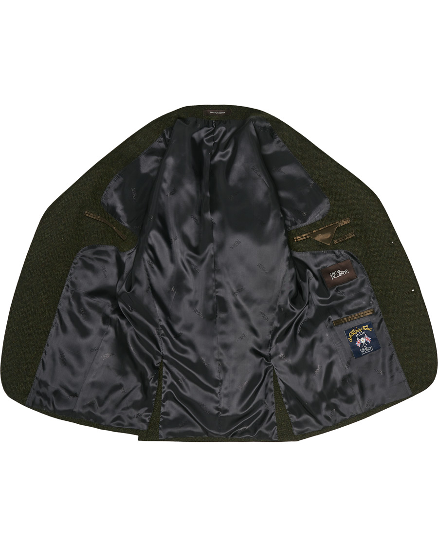 Herren | Sakkos | Oscar Jacobson | Fogerty Moon Herringbone Tweed Blazer Green