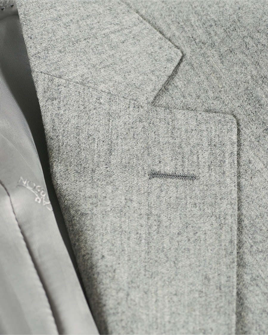 Herren | Sakkos | Oscar Jacobson | Ego Wool Flannel Blazer Light Grey