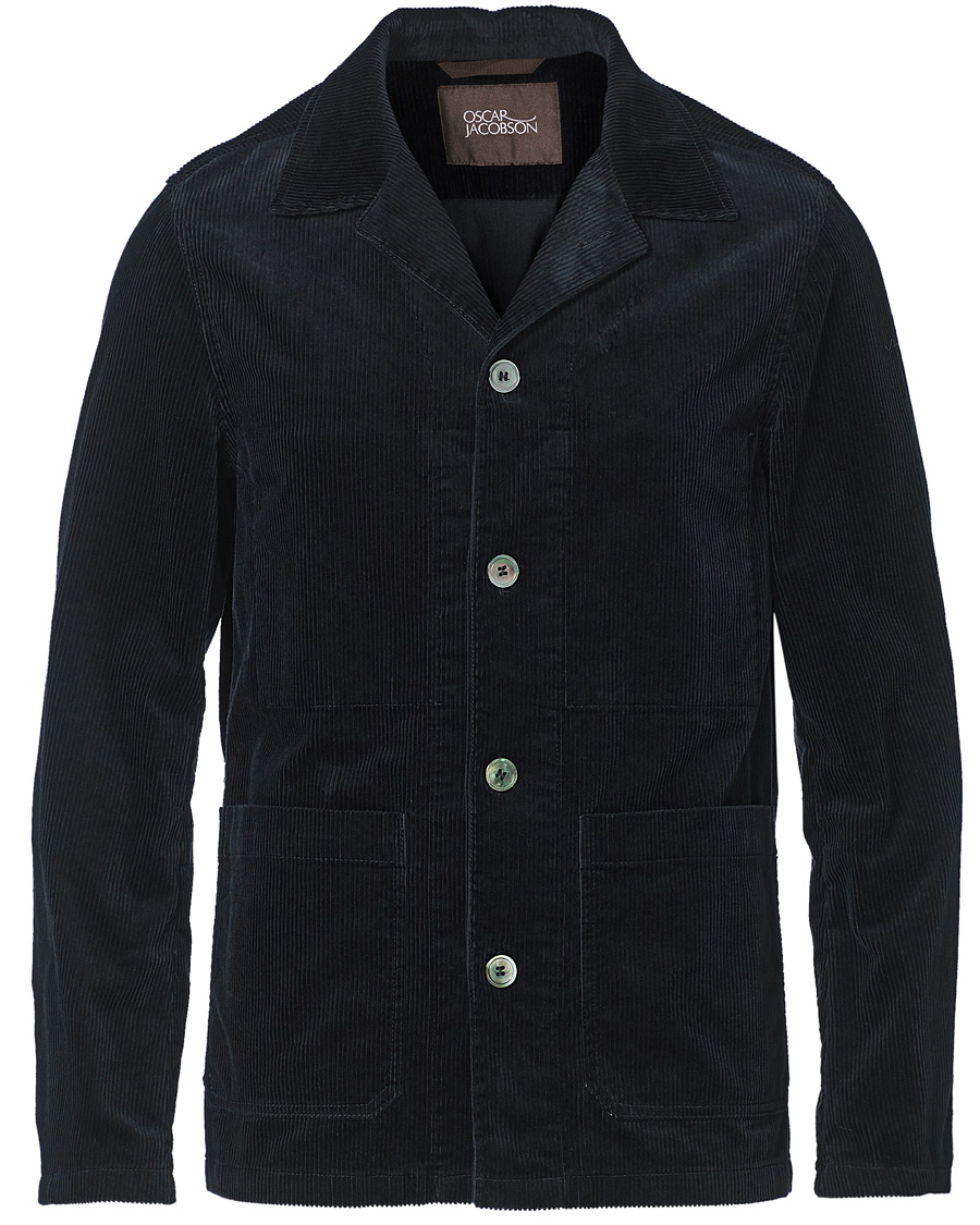Herren | Jacken | Oscar Jacobson | Hampus Corduroy Shirt Jacket Navy