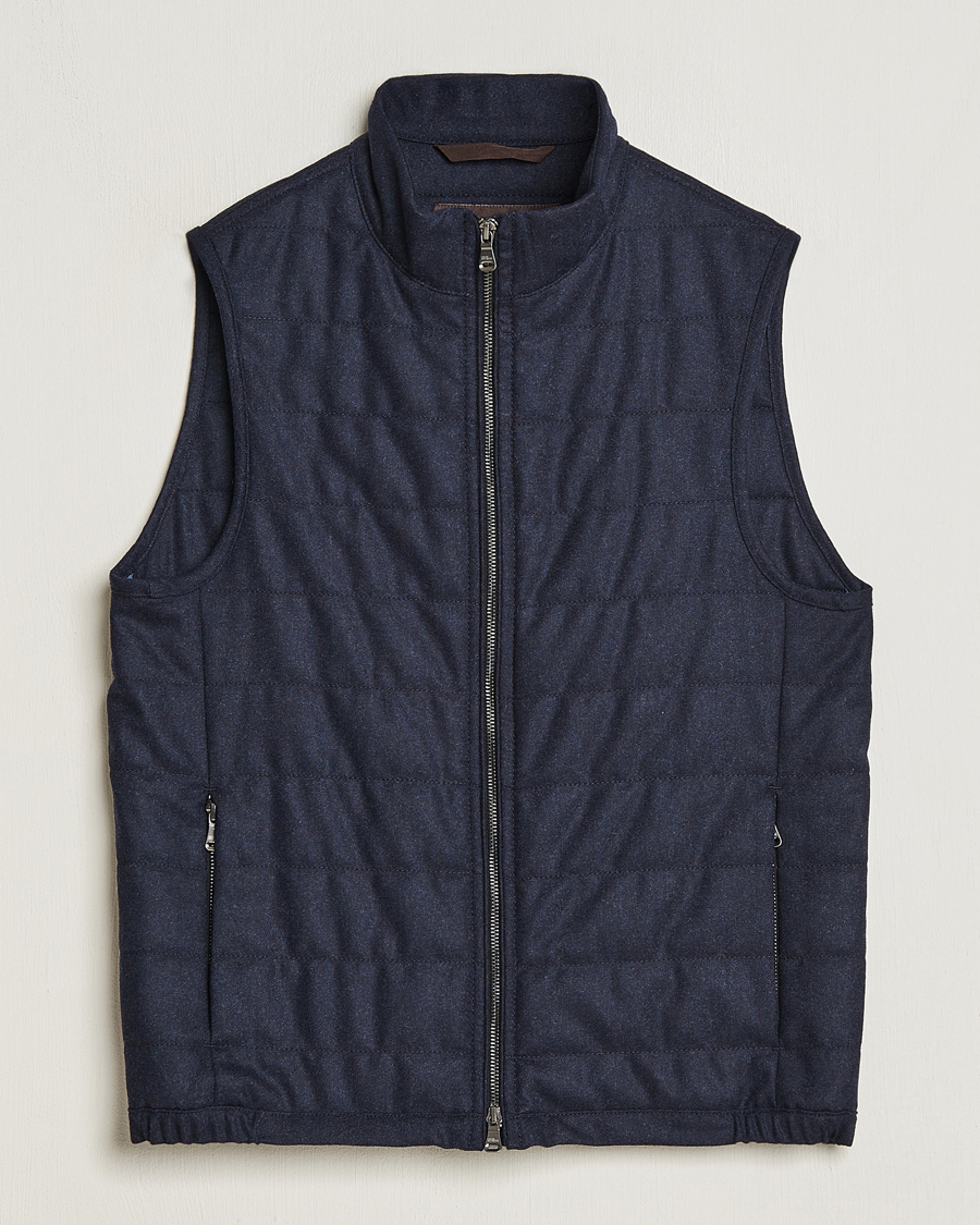 Herren | Jacken | Oscar Jacobson | Liner EVO Flannel Waistcoat Navy