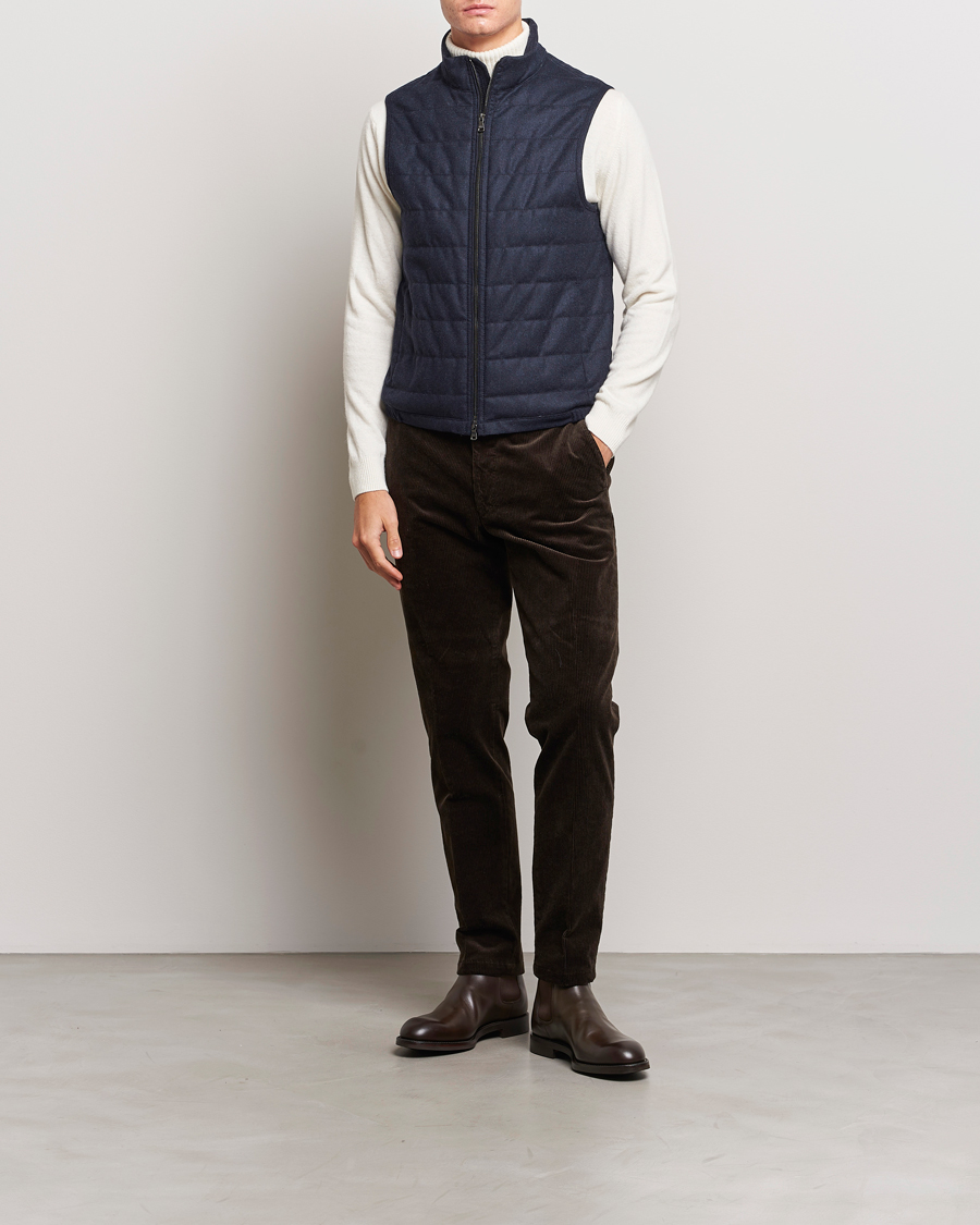 Herren | Jacken | Oscar Jacobson | Liner EVO Flannel Waistcoat Navy