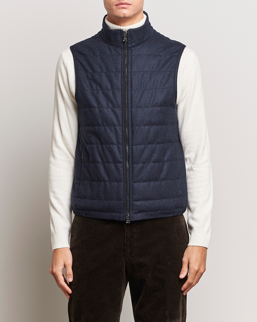 Herren | Jacken | Oscar Jacobson | Liner EVO Flannel Waistcoat Navy